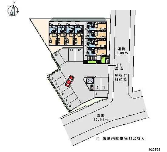 ★手数料０円★札幌市清田区清田一条３丁目　月極駐車場（LP）